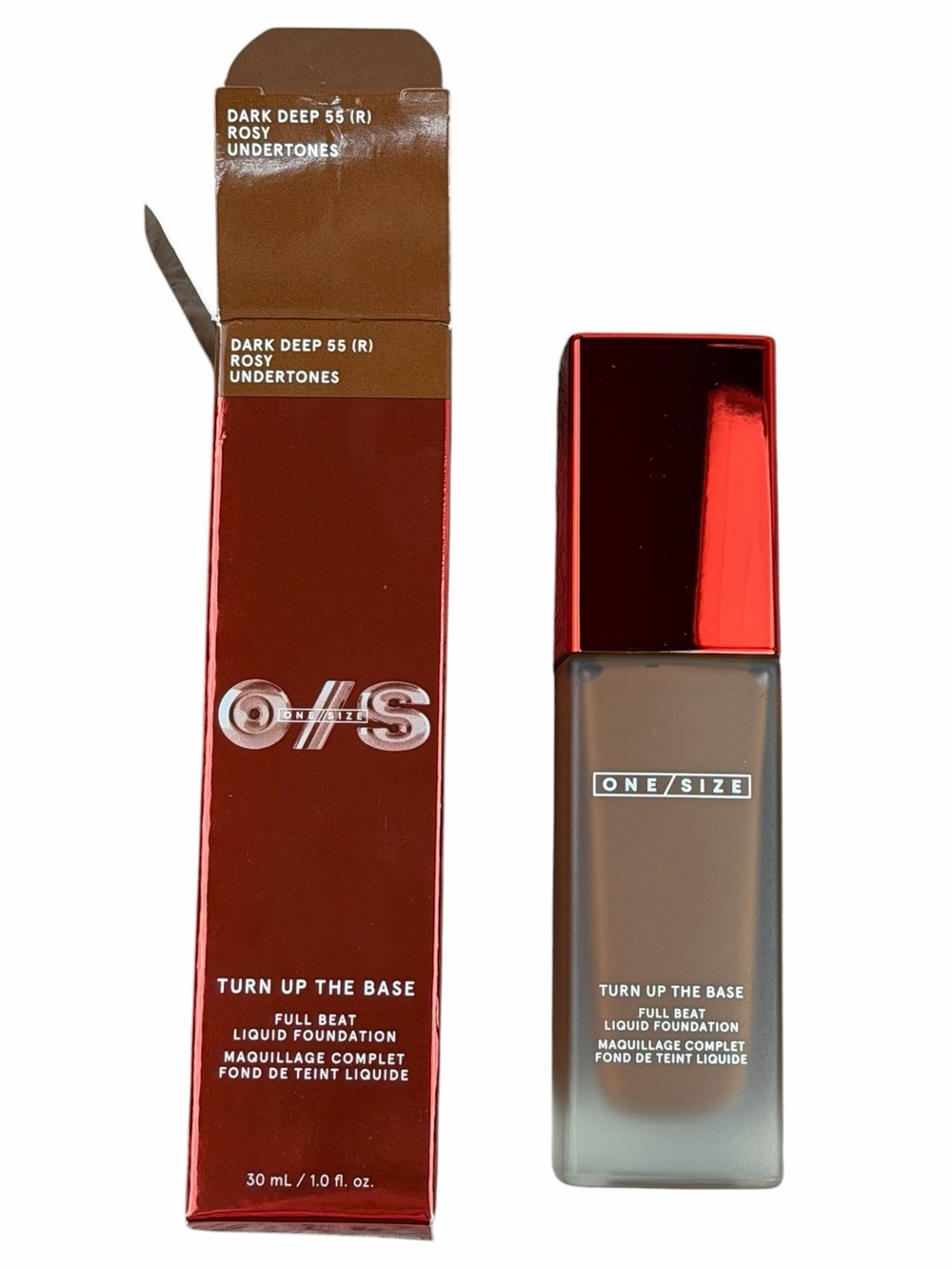 NIB. Liquid Foundation, full coverage by O/S. Dark Deep 55 R shade.